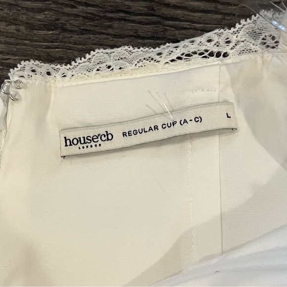 House of CB Ellerie White Cotton Flute Sleeve Mini Dress - Picture 8 of 12